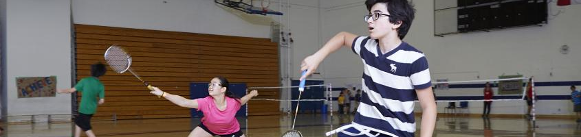 Kids from Juniour Blues playing Badminton